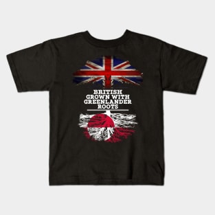 British Grown With Greenlander Roots - Gift for Greenlander With Roots From Greenland Kids T-Shirt